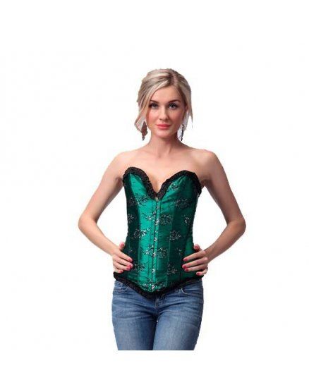 INTIMAX CORSET DE FLORES EN RELIEVE VERDE VIBRASHOP