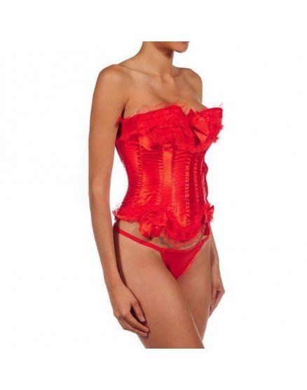 INTIMAX CORSET DE VOLANTES DE ENCAJES ROJO VIBRASHOP