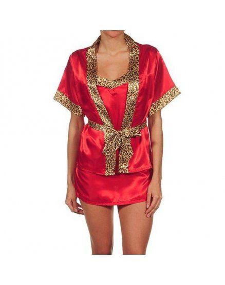INTIMAX CONJUNTO DE LENCERIA ROJA CON ESTAMPADO VIBRASHOP