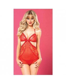 LEG AVENUE CONJUNTO DE LENCERIA EROTICA ROJO VIBRASHOP