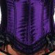 CORSET LENCERIA SATINADA Y DECORATIVOS MORADO VIBRASHOP