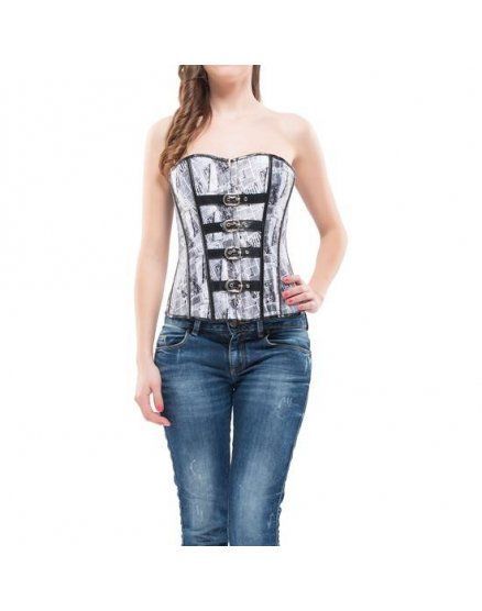 INTIMAX CORSET ESTAMPADO Y CORREAS GRIS VIBRASHOP