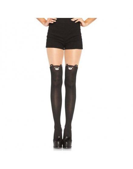 LEG AVENUE MEDIAS SEXYS OPACO CON CARITA DE OSO VIBRASHOP