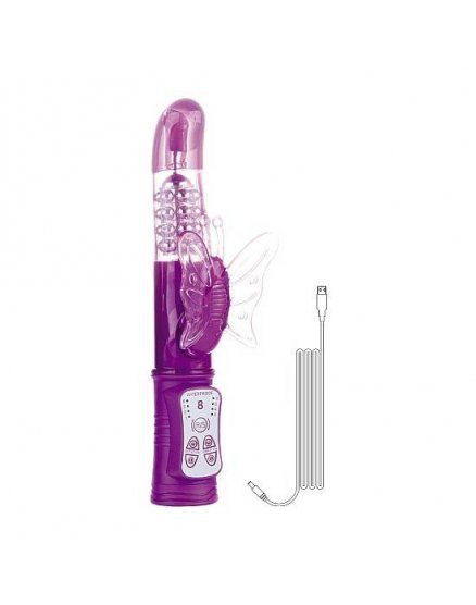 VIBRADORES SHOTS TOYS - RECHARGEABLE BUTTERFLY PURPLE VIBRASHOP