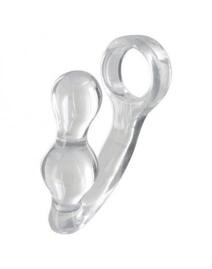 BUTPLUG CON ANILLO PARA EL PENE MANPOWER TRANSPARENTE VIBRASHOP