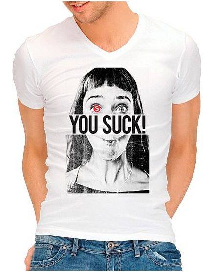 camiseta divertida you suck VIBRASHOP