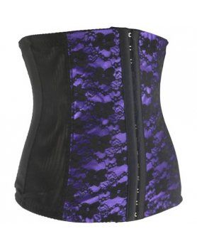 CORSET LENCERIA UNDERBUST DE ENCAJE FLORAL LILA VIBRASHOP