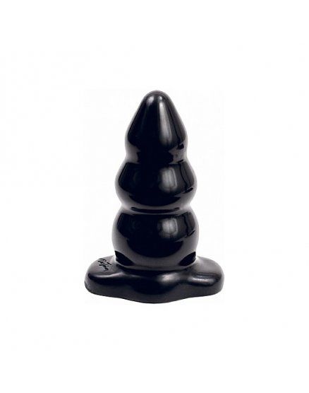 BUTPLUG CON ONDULACIONES GRANDE NEGRO VIBRASHOP