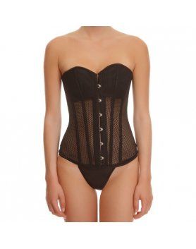 CORSET SEMI TRANSPARENTE NEGRO VIBRASHOP