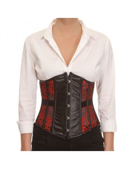 CORSET LENCERIA UNDERBUST Y CAMISA ROJO VIBRASHOP