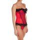 CORSET LENCERIA CON VOLANTES ROJO VIBRASHOP