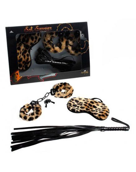 KIT REGALO DE ACCESORIO ERÓTICOS SAVAGE PLAY LEOPARDO VIBRASHOP