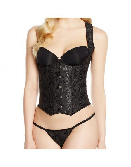 CORSET LENCERIA UNDERBUST DE ESTAMPADOS NEGRO VIBRASHOP