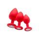 BUTTPLUG DIAMANTE LARGO ROJO VIBRASHOP