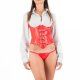 INTIMAX CORSET LENCERIA DE VINILO CON CAMISA ROJO VIBRASHOP