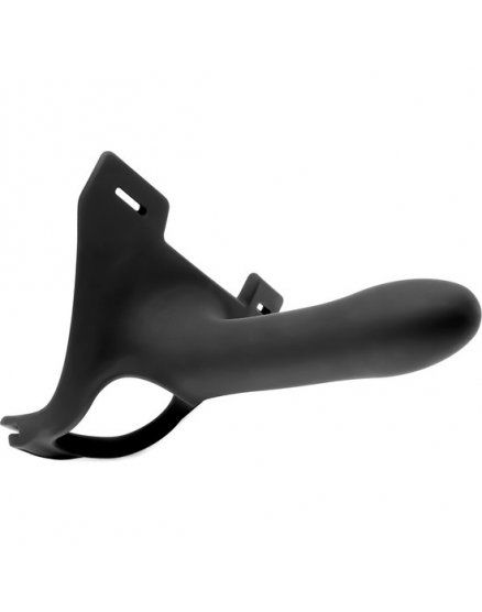 ZORO PENE SILICONA 14 CM CON ARNeS NEGRO VIBRASHOP