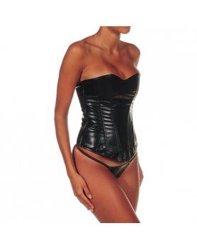 INTIMAX CORSET LENCERIA DE CUERO NEGRO VIBRASHOP