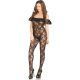 Body lingerie floral lace negro Vibrashop