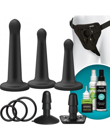 VACULOCK SILICONE PEGGING KIT ARNÉS CON DILDOS NEGRO VIBRASHOP