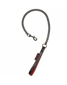 CADENA DE METAL Y CUERO NEGRO Y ROJO VIBRASHOP