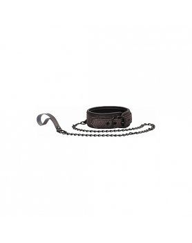 OUCH - COLLAR BONDAGE CON CADENA ELEGANTE - TITANIO VIBRASHOP