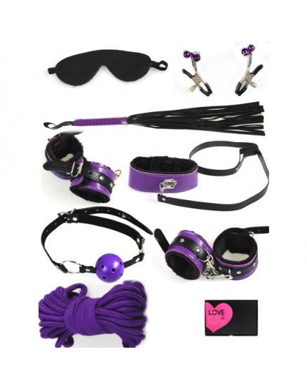 KIT BONDAGE 8 PIEZAS MORADO VIBRASHOP