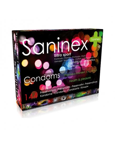 SANINEX PRESERVATIVOS ULTRA SPORT PUNTEADO 144 UDS VIBRASHOP