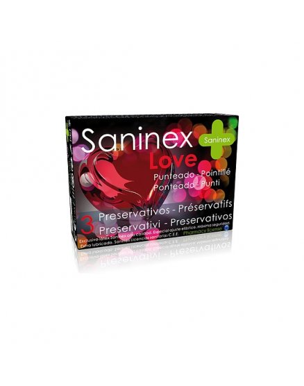 SANINEX PRESERVATIVOS LOVE PUNTEADO 3UDS VIBRASHOP