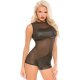 Mono corto kitten wetlook romper Negro Vibrashop