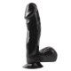 basix pene de gelatina succion negro 16 cm VIBRASHOP