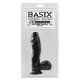 basix pene de gelatina succion negro 16 cm VIBRASHOP