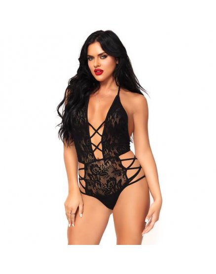 Body lingerie strappy halter negro Vibrashop