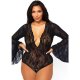 Body lingerie mangas campana negro Vibrashop