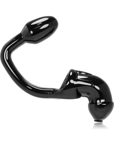 OXBALLS TAILPIPE FUNDA PARA EL PENE CON PLUG ANAL - NEGRO VIBRASHOP