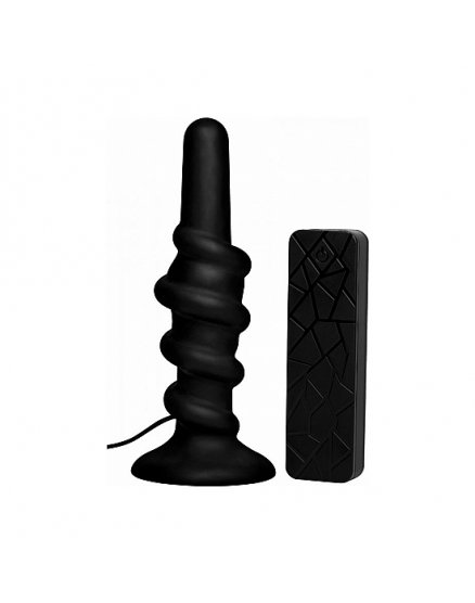 COILED SWIRL VIBRADOR ANAL SILICONA CON MANDO - NEGRO VIBRASHOP