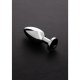 JEWELED PLUG METÁLICO MEDIANO CON PERLA NEGRO VIBRASHOP
