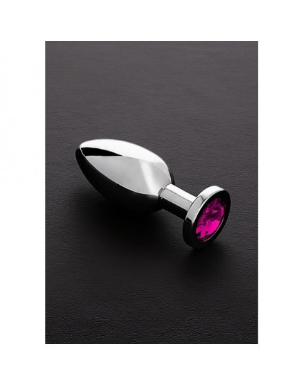 JEWELED PLUG METÁLICO GRANDE CON PERLA ROSA VIBRASHOP