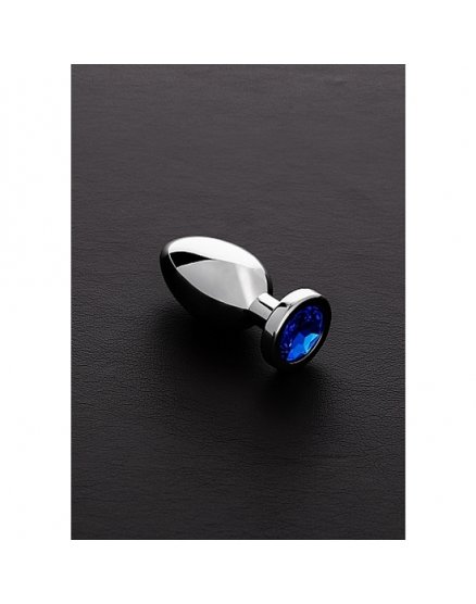 JEWELED PLUG METÁLICO PEQUEÑO CON PERLA AZUL VIBRASHOP
