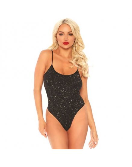 BODY LUREX BRILLANTE CON TANGA NEGRO/ORO VIBRASHOP