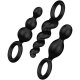 SATISFYER PACK 3 PLUGS SILICONA NEGRO VIBRASHOP