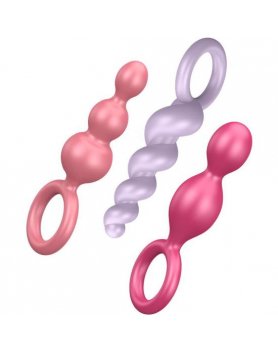 SATISFYER PACK 3 PLUGS SILICONA TRI COLOR VIBRASHOP