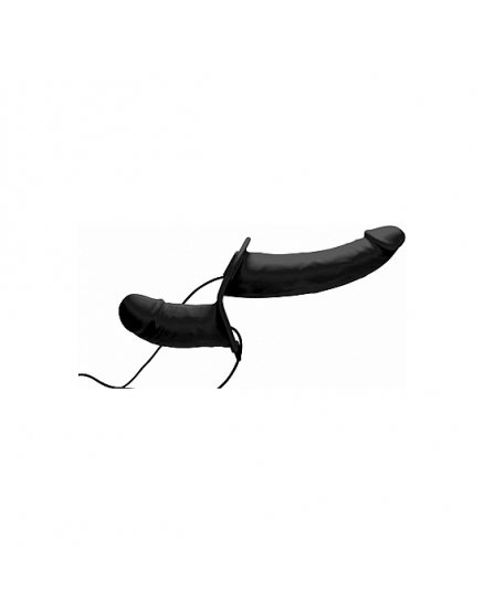 SUPREME PLEASURE ARNÉS CON DOBLE DILDO VIBRADOR - NEGRO VIBRASHOP