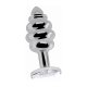 LOVE PLUG DE ESPIRAL Y DIAMANTE 9,5 CM PLATA VIBRASHOP