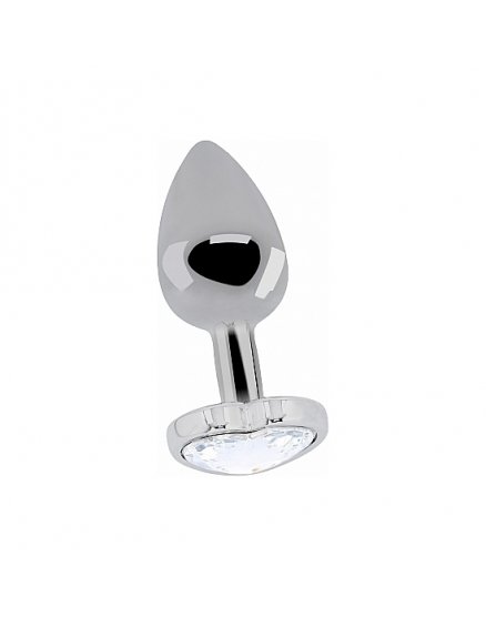 LOVE PLUG DE CORAZON Y DIAMANTE 8 CM PLATA VIBRASHOP