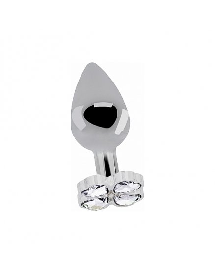 LOVE PLUG TREBOL Y DIAMANTE 8 CM PLATA VIBRASHOP