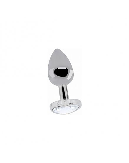 LOVE PLUG DE CORAZON Y DIAMANTE 6.35 CM PLATA VIBRASHOP