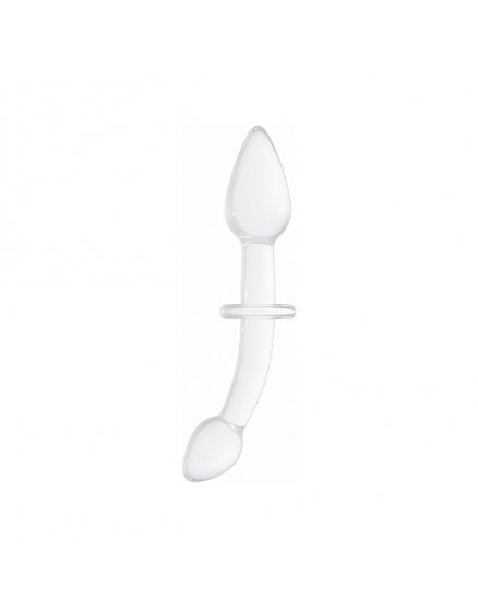 DOUBLER DILDO DE CRISTAL BLANCO VIBRASHOP