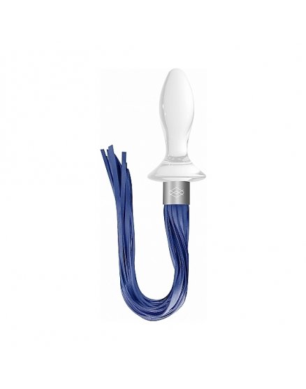 TAIL DILDO DE CRISTAL CON LATIGO BLANCO VIBRASHOP