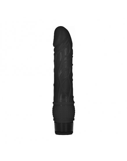 GC PENE VIBRADOR DELGADO REALÍSTICO 20CM - NEGRO VIBRASHOP