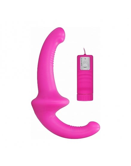 DILDO VIBRADOR CON ARNÉS SIN SUJECCIÓN SILICONA - ROSA VIBRASHOP